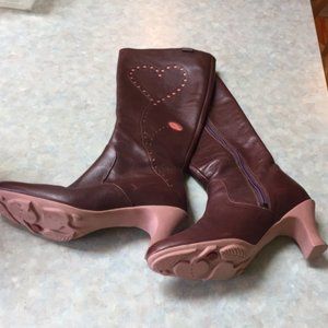 Camper brown leather boots.